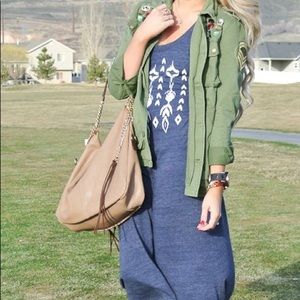 Heathered navy blue maxi dress